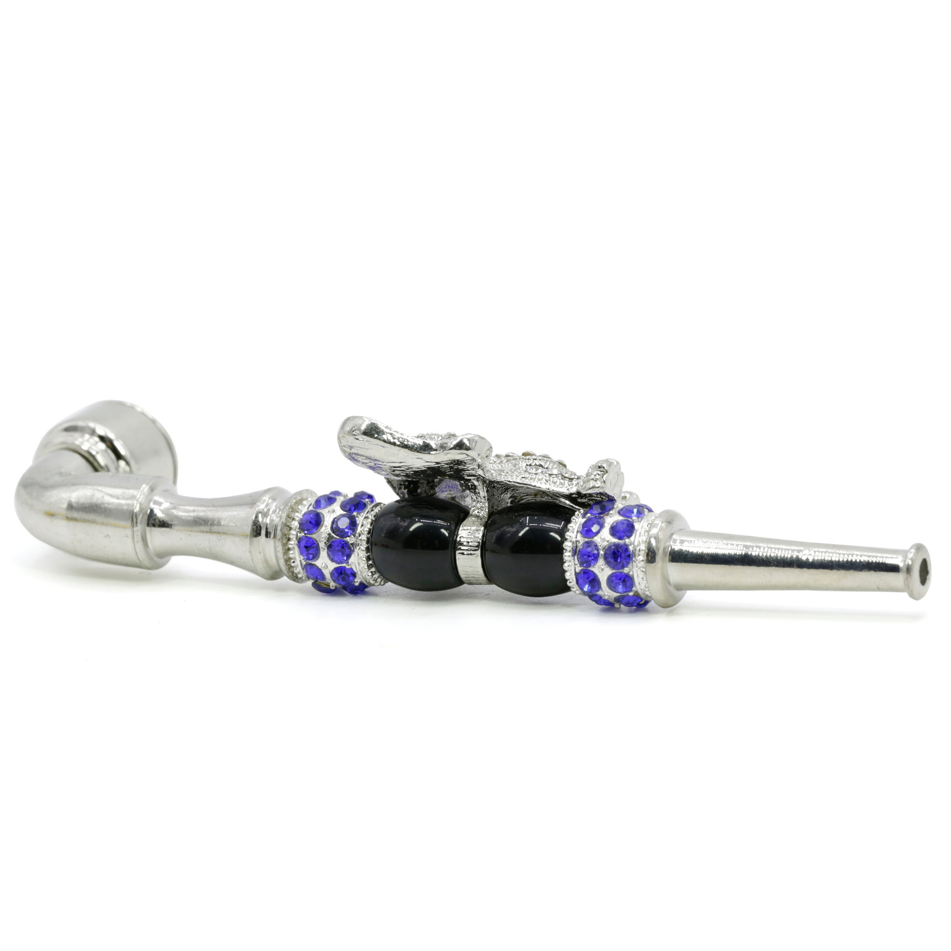 Smoking Pipes European and American animal pipe, zinc alloy with diamond long pipe