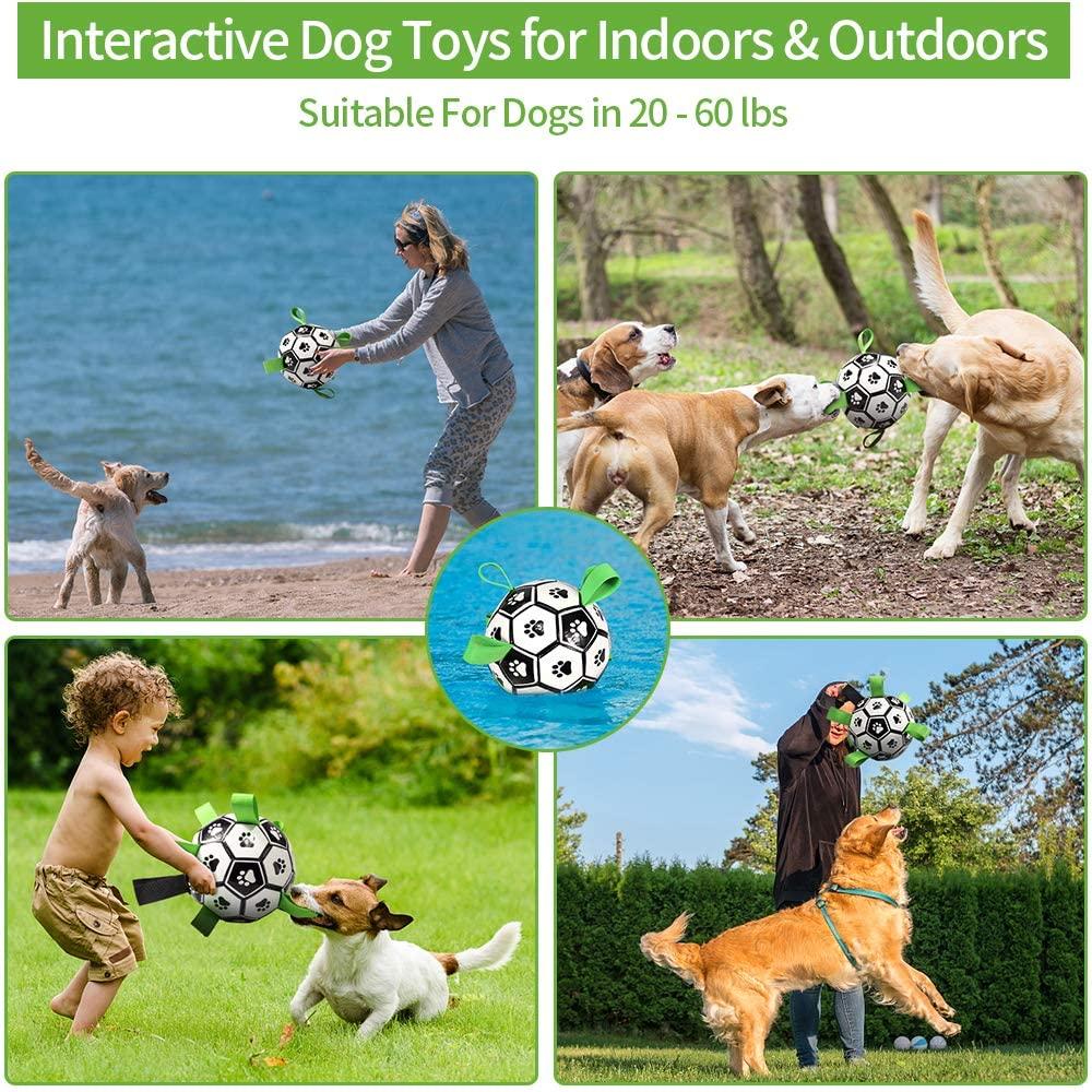 おもちゃ犬のおもちゃ素敵なポーフットボールおもちゃのための大きな犬屋外トレーニングインタラクティブペットチューボールおもちゃサッカーとインフレータ
