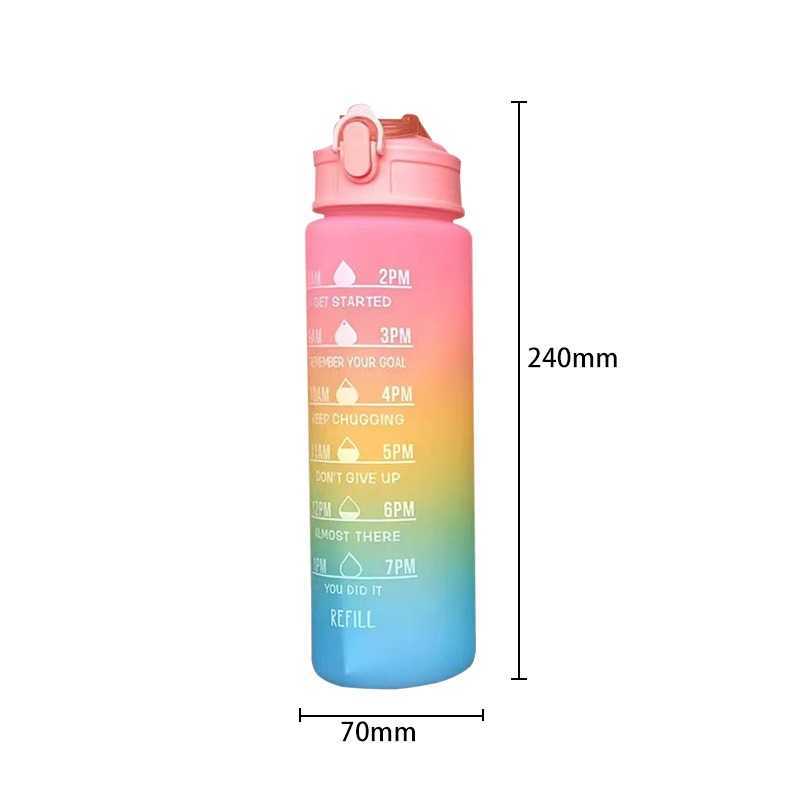 Motivational Sport Water Bottle Leakproof Bottles Drinking Outdoor Travel Portable Water Bottle Gym Fitness Jugs