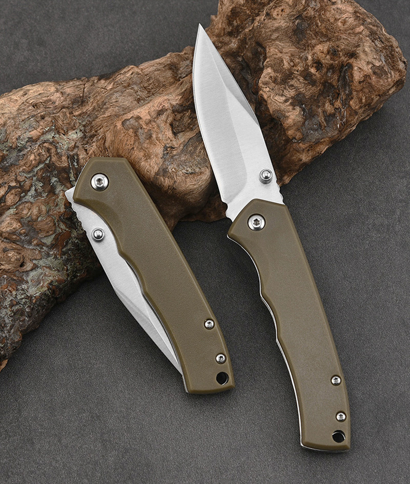 Special Offer A1962 Pocket Folding Knife 440C Satin Drop Point Blade ABS with Stainless Steel Handle Outdoor Camping Hiking Fishing EDC Folding Knives