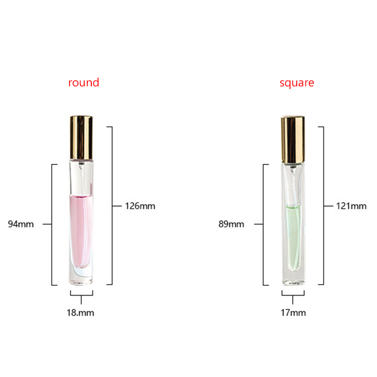 Flacon pulvérisateur en verre transparent de 10ml, Mini bouteille de parfum carrée, bouteilles cosmétiques vides portables pour l'extérieur