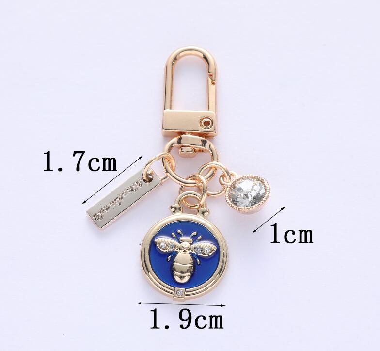 Creative Rhinestone Small Bee Keychain Pendant Lady Fashion Bag Car Keychains Jewelry Gift In Bulk