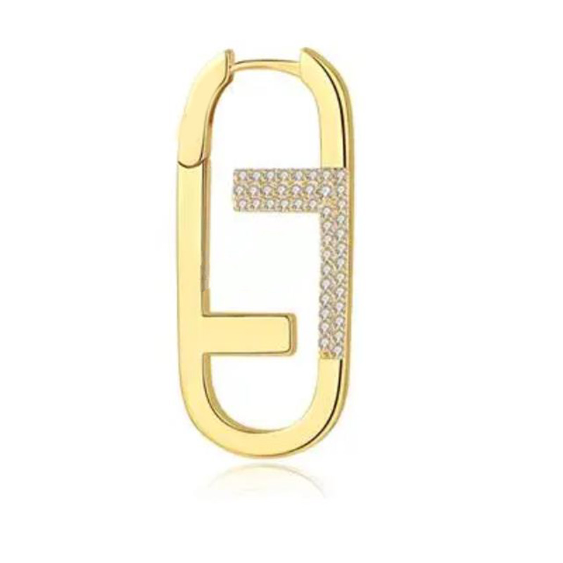 2023 luxe designer gouden oorbellen voor dames Geometrische F Letter oorbel onregelmatige stud Minderheidscirkel Prachtige sfeer oorstekers 05094S