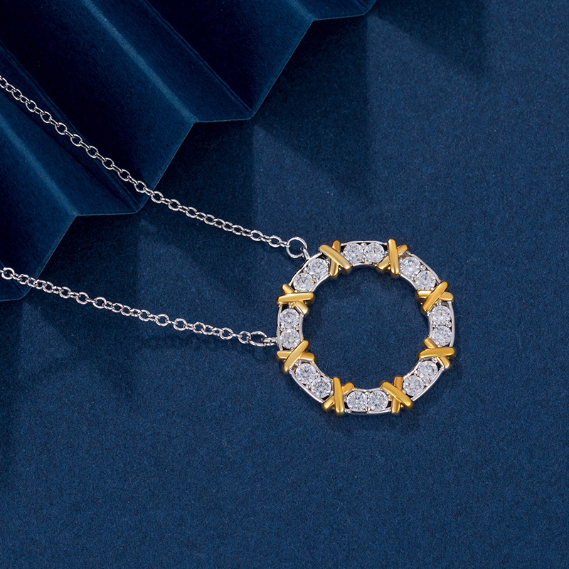 Collier de créateur de luxe dames pendentif collier classique marque collier mode polyvalent 925 en argent sterling collier rond fin 254t