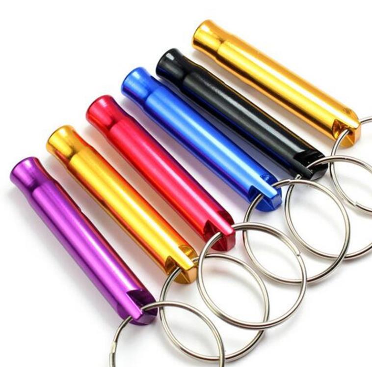 Aluminium Whistle Outdoor vandring camping Survival Whistle with Key Chain Dog Training Whistles SN775