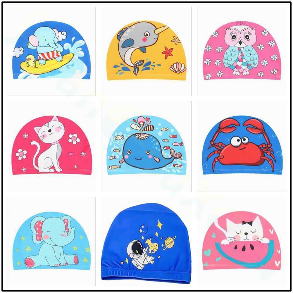 Gorros de natación Animal de dibujos animados Niños Gorro de natación Niñas Niños Gorro de natación Gorro de natación elástico para niños 1-10 años P230509