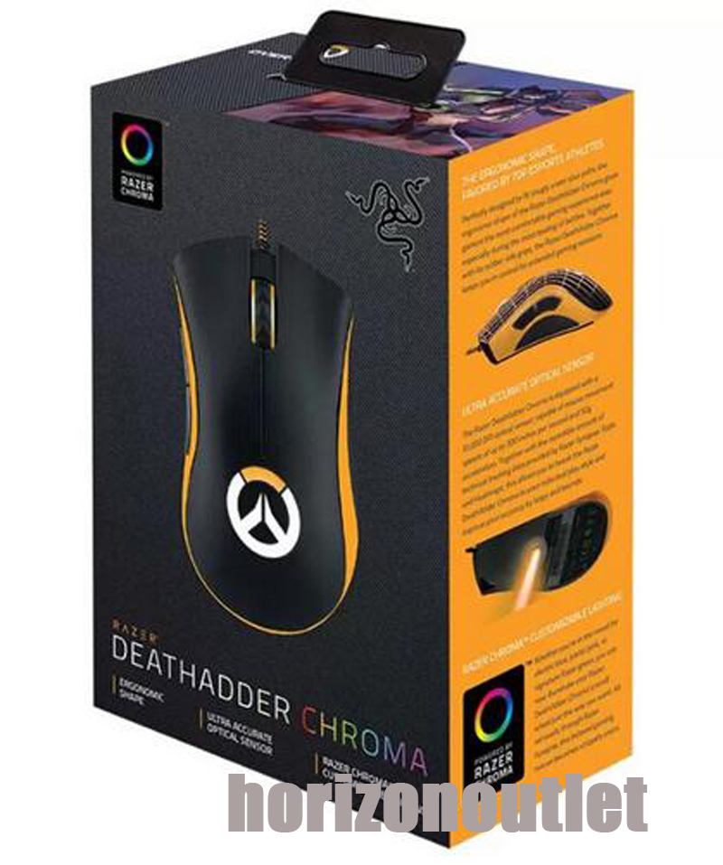 Mouse da gioco Razer DeathAdder Chroma Elite Mouse con sensore ottico cablato USB Nero Bianco Standard Essential Edition Mouse da gioco con pacchetto di vendita al dettaglio