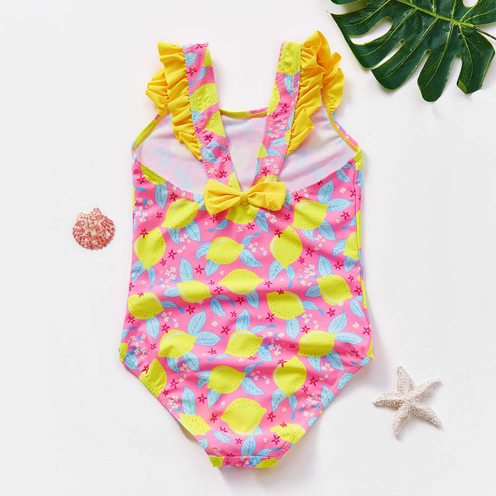 Новый 2022 ребенок 2-12y девочек-леопардовый принт высококачественный детский пляжный костюм для купальных костюмов P230602