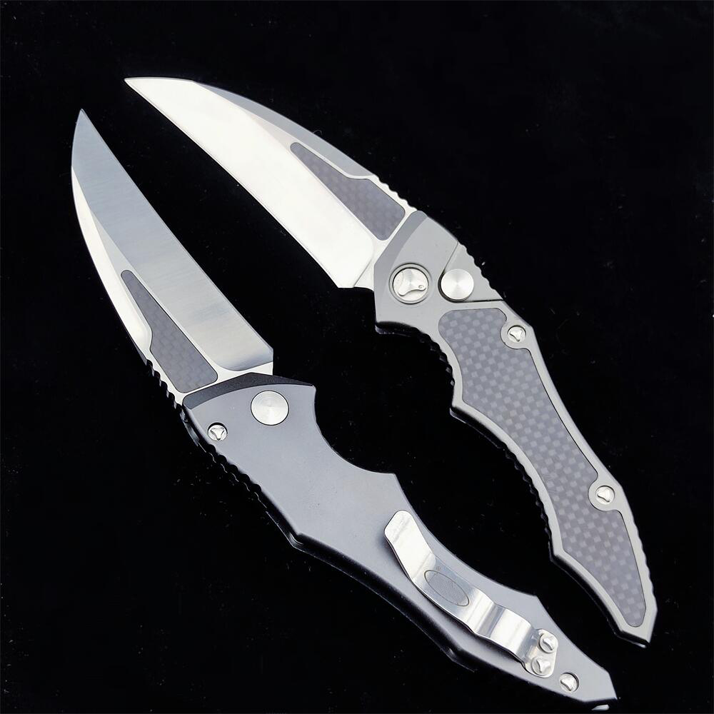 Neuestes Micro Hawk PTF AUTO Karambit Claw Knife D2 Satin Blade 6061-T6 Kohlefasergriff Taktische Messer 535 535S Bugout AXIS