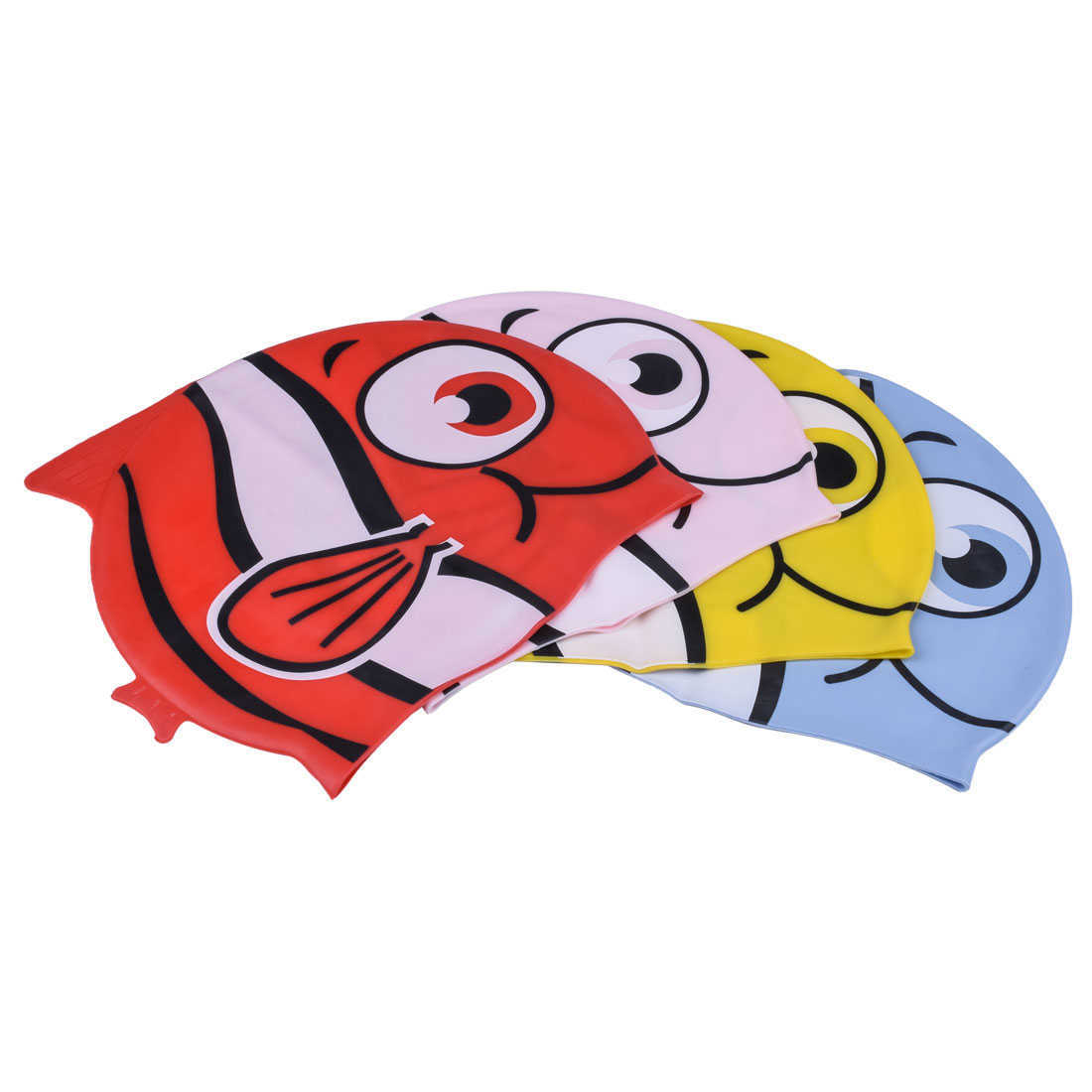 Caps Swimming Cartoon Waterproof Children's Swimming Pool Ear Protection Natacion Silicone Diving Cap Boys and Girls P230531