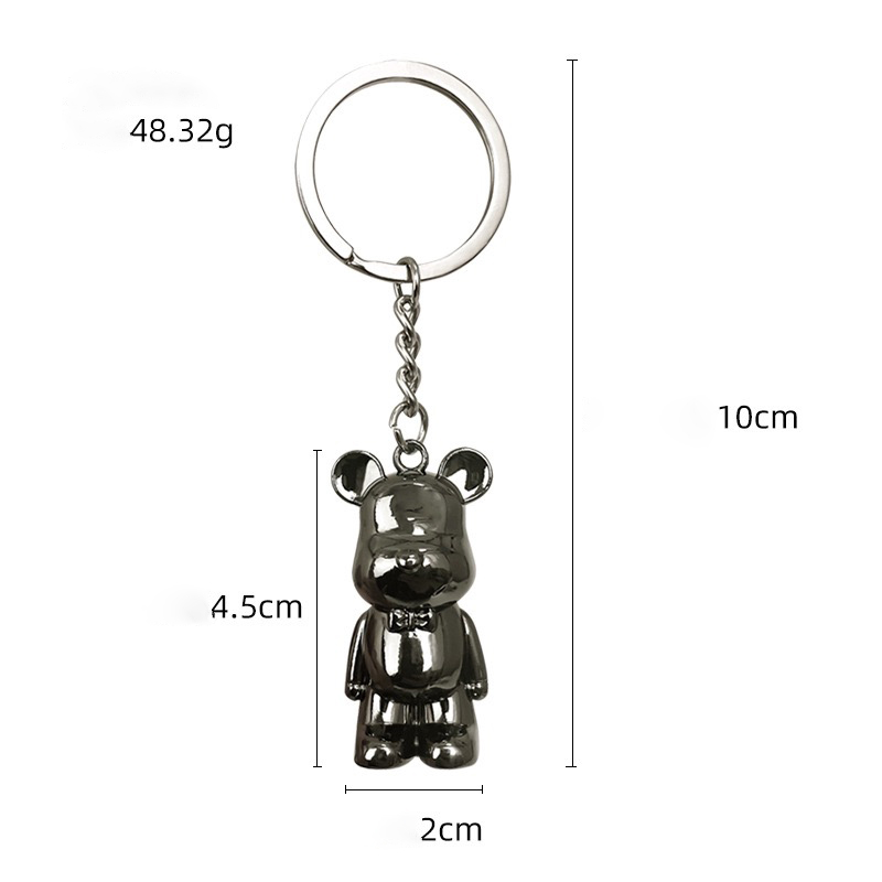 Keychains Lanyards Designer Keychain Luxury Key Chain Women Bag Charm Violent Bear Classic Car Key Ring Male Creative Pence Par Gift Bra trevligt