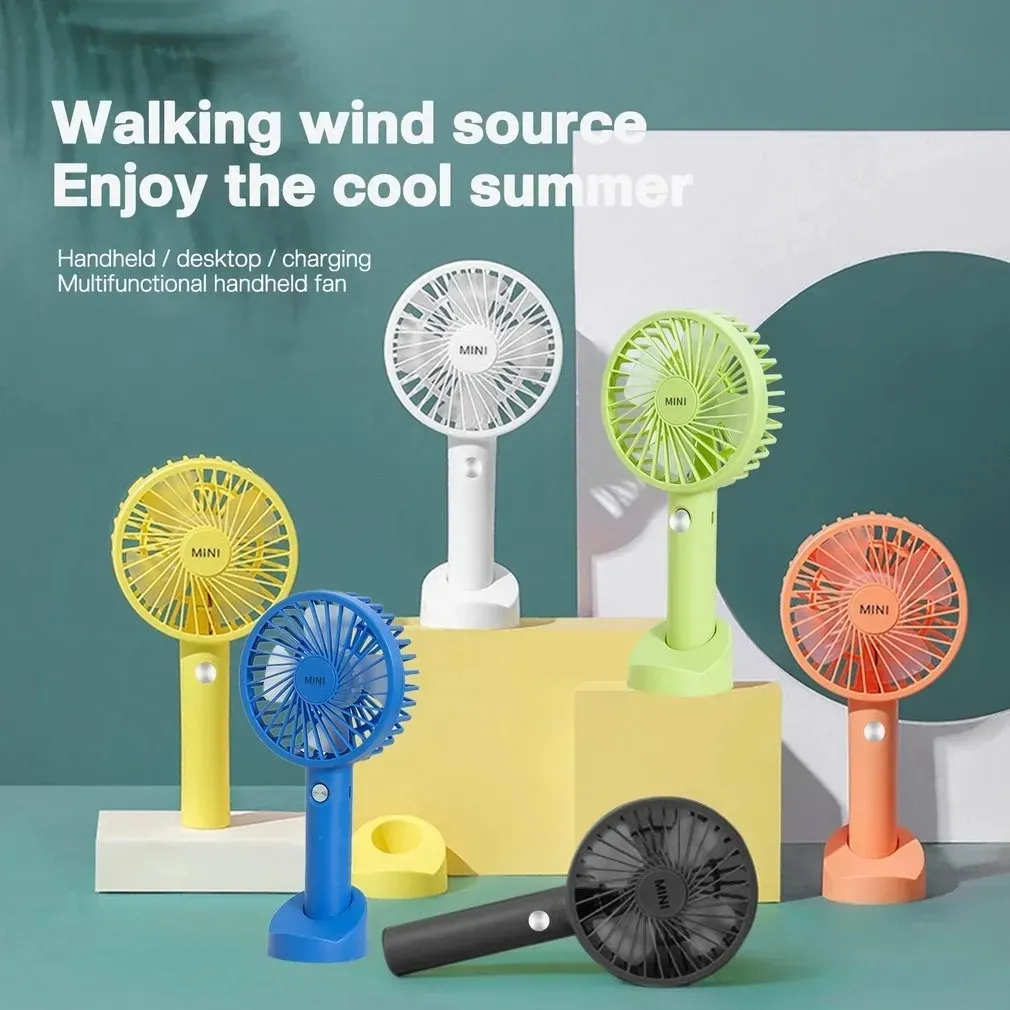 Party Portable USB Rechargeable Fan Mini Handheld Air Cooling Fan Desktop Ventilation Fans With Base 3 Modes For Travel Outdoor Cooler