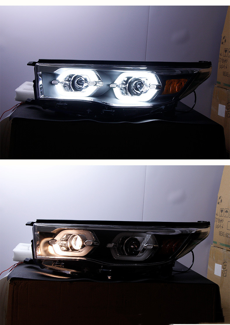 Fari dell'automobile Toyota Highlander 20 15-20 17 Retrofit LED Angel Eye Daytime Running Light Lente Fari allo xeno
