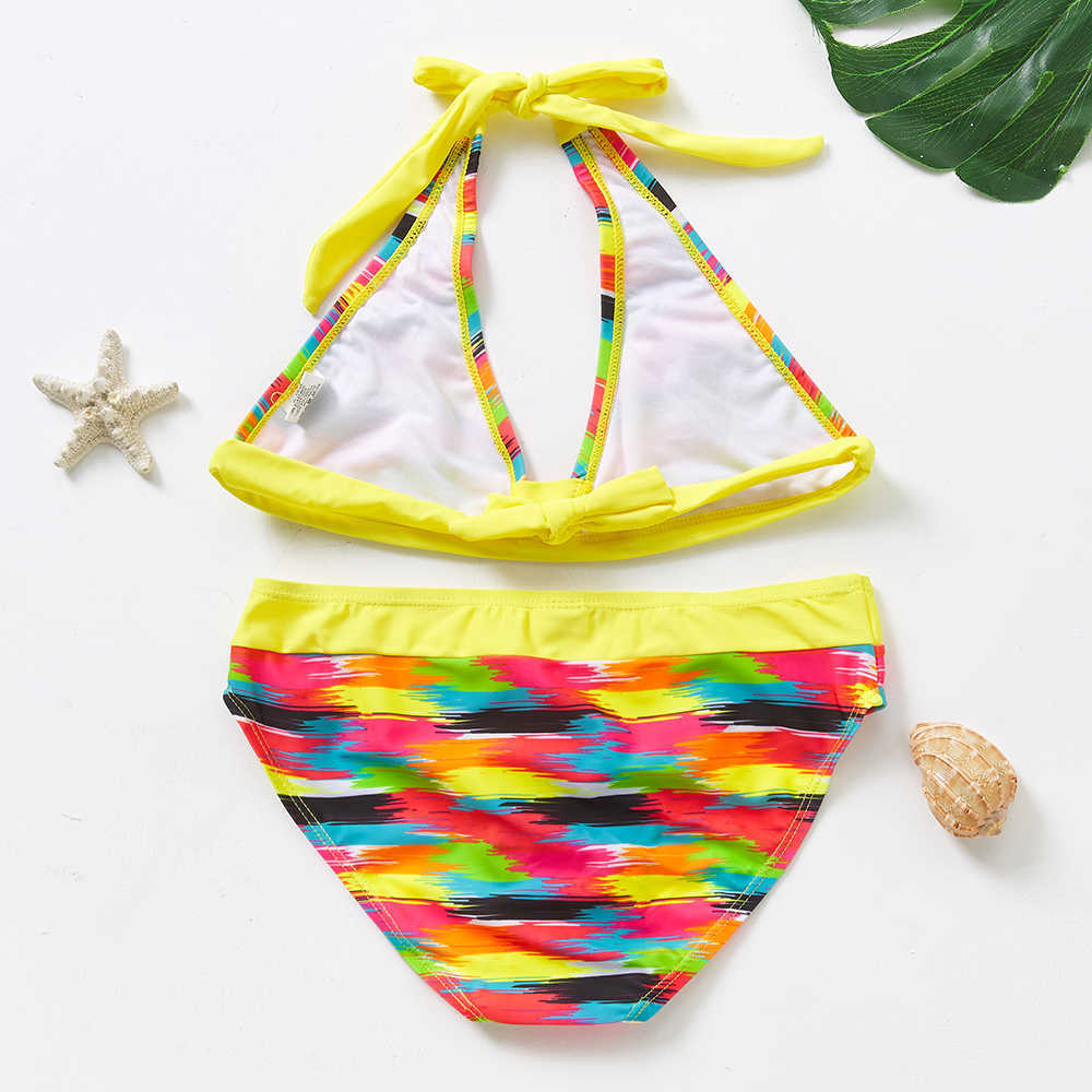 Badkläder Bikini 2021 Youth Girls 'Two Piece Baby Children's Swimming Suit Biquini Baby-St273 P230602