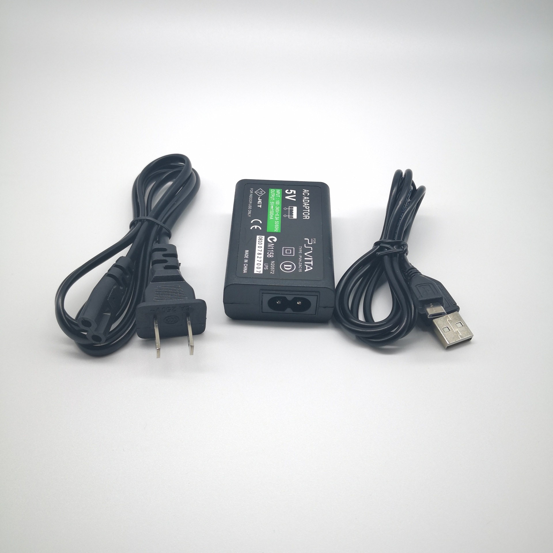 EU/US Plug AC Power Supply Adapter Konvertera laddare med USB -datakabel för Sony Playstation PSVITA PS Vita PSV 2000 -konsol