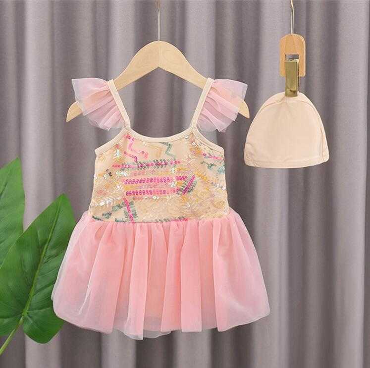 子供の水着のテールエタイルヒルヒルドレンuummer oreorea eequeeding wiwimwear 2ピースets wiwimwear + at in rinrincess weeet weet weet it uits 2-7t p230509