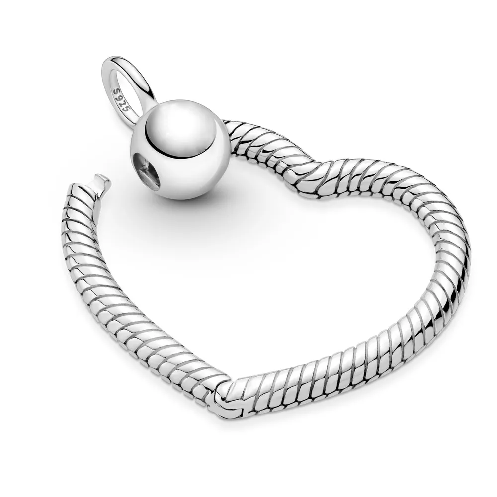Real 925 Silver Moments Heart O Pendant charm Fit Original Pandora Nacklace women fashion diy