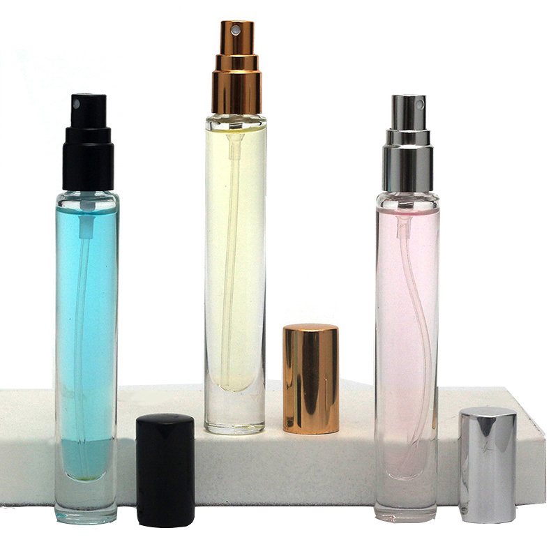 Flacon pulvérisateur en verre transparent de 10ml, Mini bouteille de parfum carrée, bouteilles cosmétiques vides portables pour l'extérieur