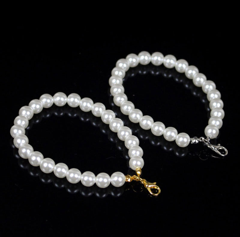 8mm perle perlée bracelets porte-bonheur or argent couleur bijoux pour femmes fille fête Club mariage accessoires de mode