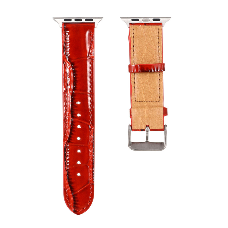 Luxury pour le bracelet de montre Apple Watch Band Apple 7/6/5/4/3 STRAPE DE MONTRATION IWATCH STRAP 42 CROCODILE IMPRESSE 38 BOLL STRAP 44