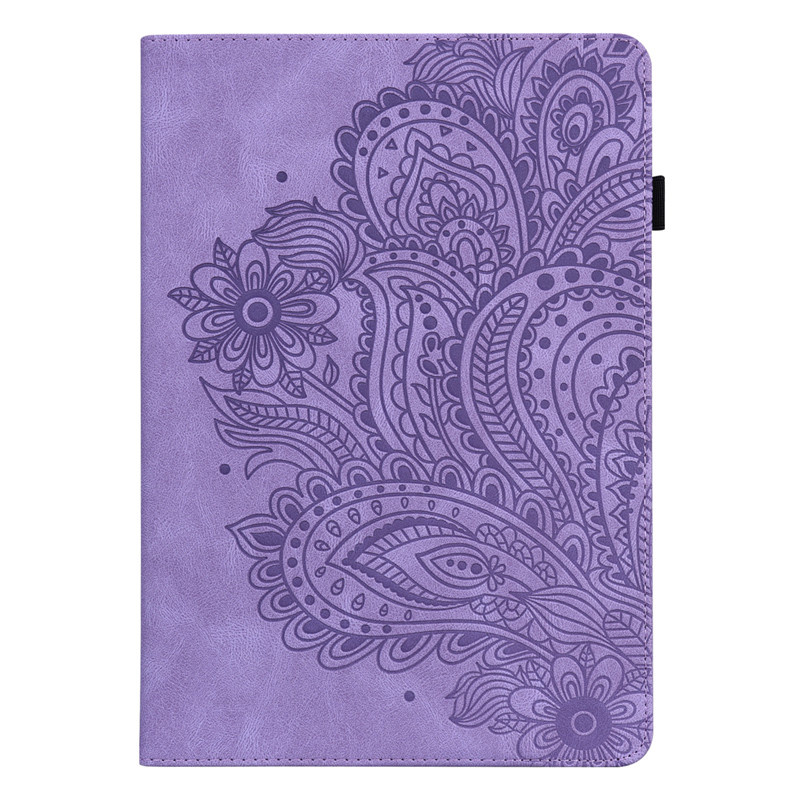 Fundas para iPad de cuero PU con flor de pavo real, funda protectora con ranura para tarjeta para tableta en relieve para iPad 10.º 10.9 pro 11 min 1 2 3 4 5 6 9.7 10.2 10.5