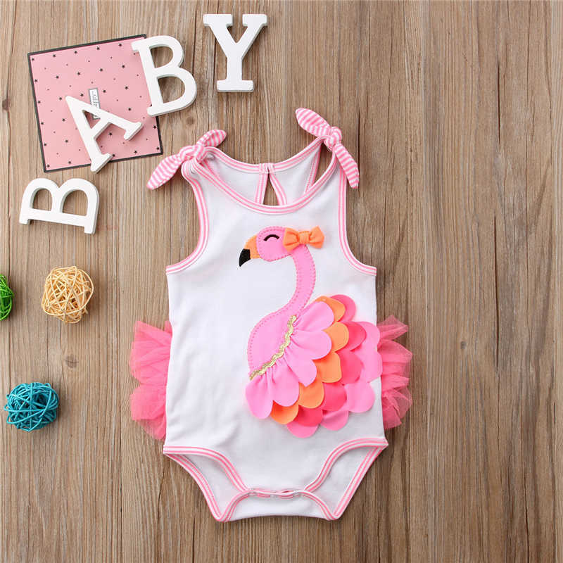 Children's Swimwear Summer Flamingo Bikini's pasgeboren meisjes zwempak een stuk nieuwe schattige meisjes strandkleding bikini bikinis kind zwempak mouwloze bikini set p230509