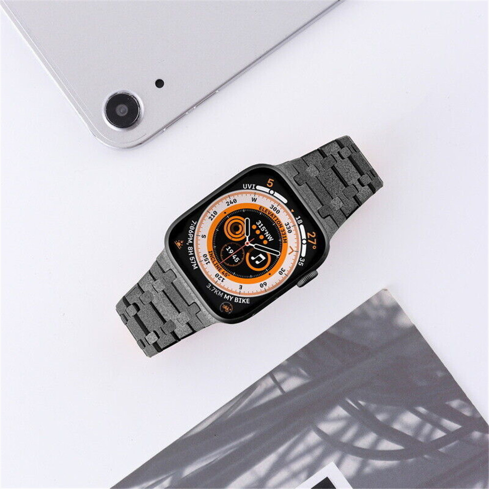Apple Watchシリーズ8 7 6 5 4 Ultra Bling Emery Band用のプレミアムステンレス鋼AP modキットストラップ