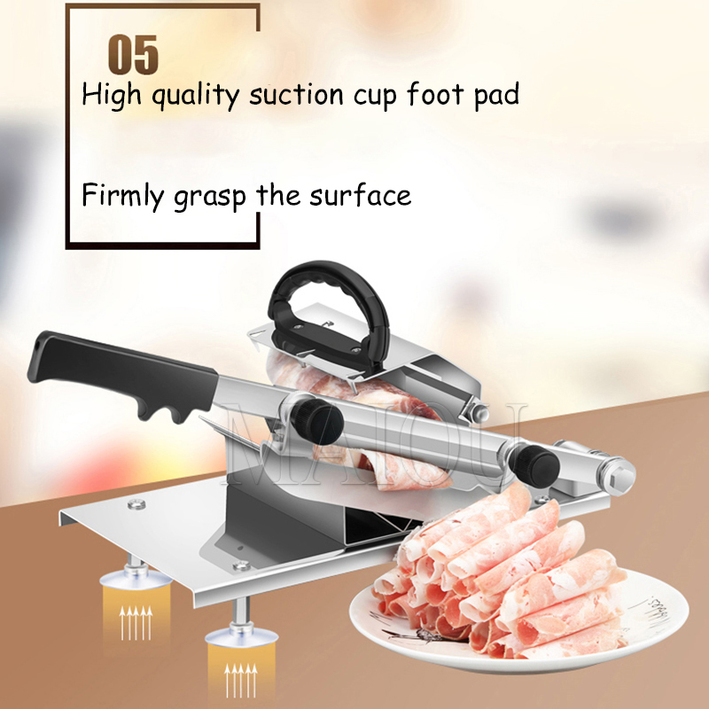 Kök fryst köttskivare manuell rostfritt stål matskärare skivmaskin automatisk köttleverans nonslip handtagsverktyg