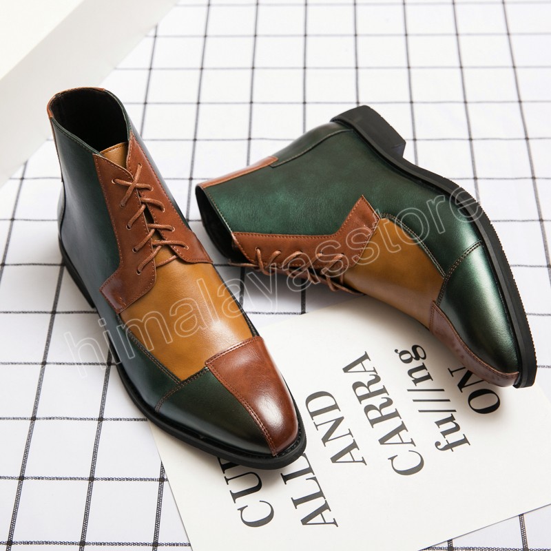 Pointed Toe Gentleman Men Dress Boots Genuine Leather Men Office Ankle Boots Designer Men Business Boots Plus Size 38-48