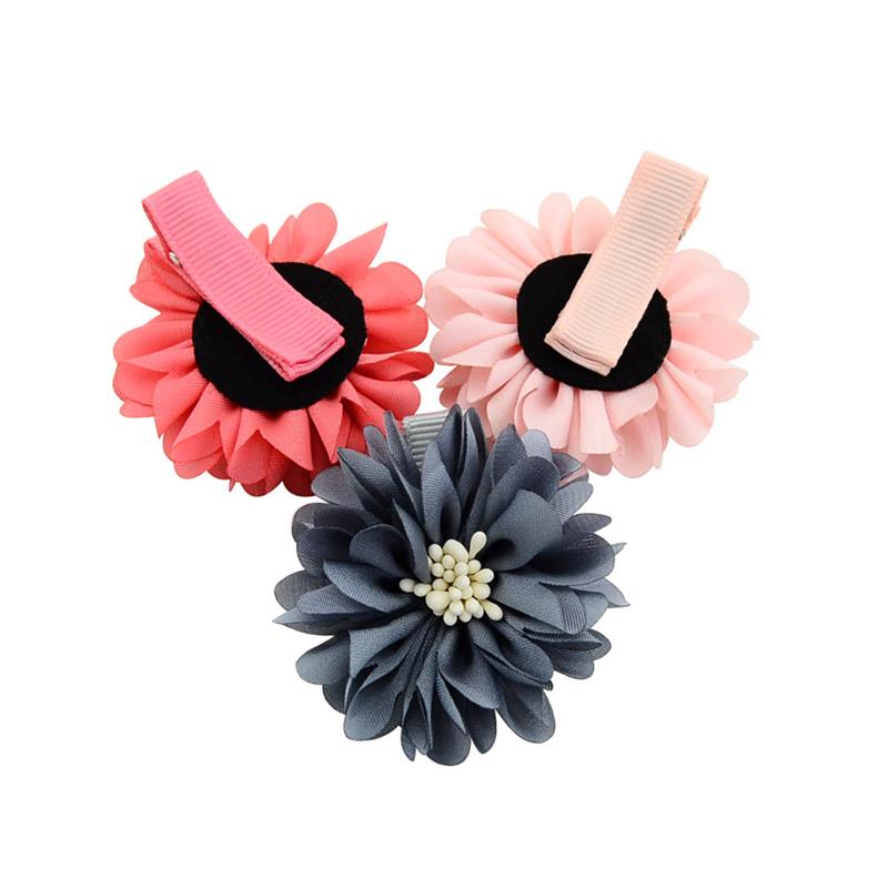 Crianças cetim peony flor flor artesal clipe hairpin infantil barrettes acessórios de cabelo decoração festival