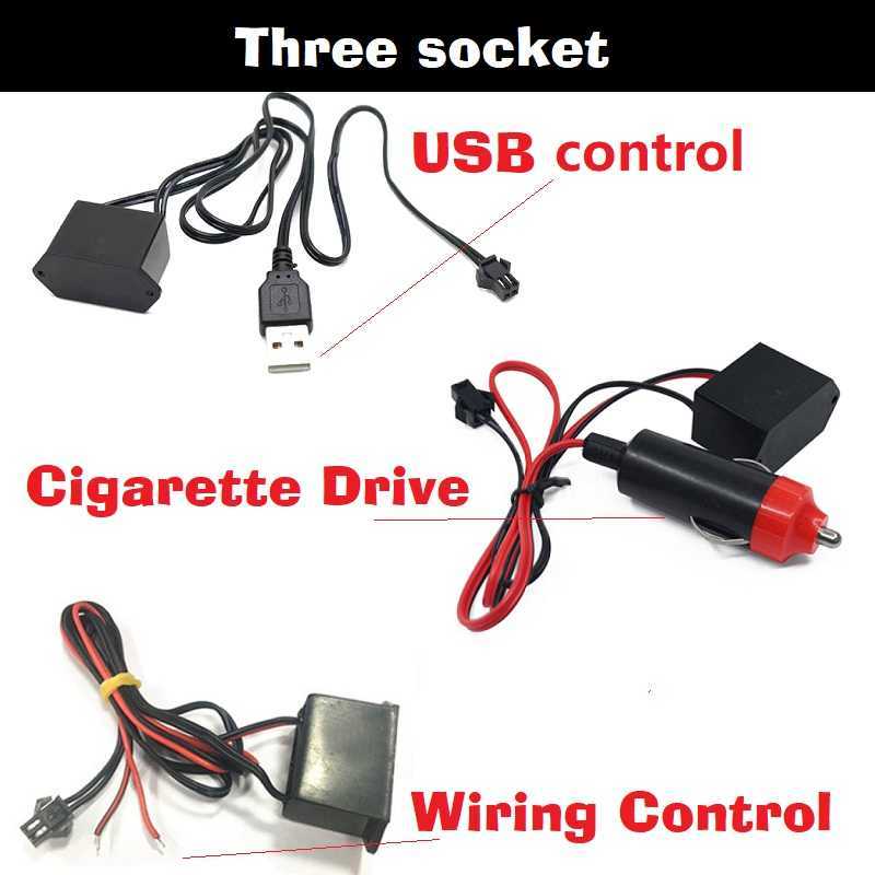 Nueva lámpara decorativa Led para Interior de coche de 1M/3M/5M, tira de neón con cableado EL para Auto DIY, luz ambiental Flexible, diodo de ambiente de fiesta USB