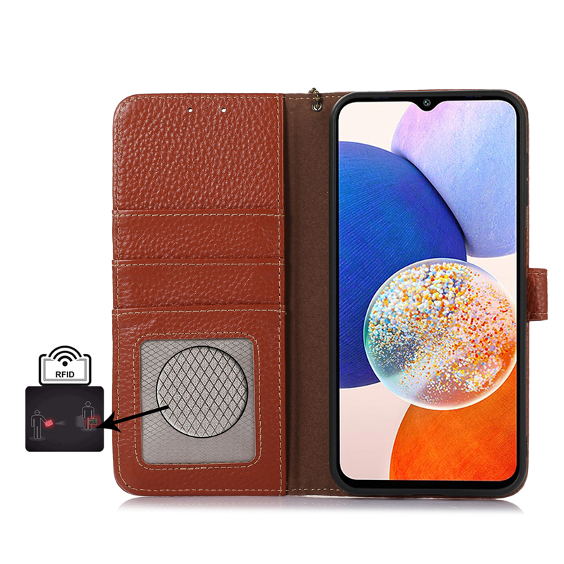 Magnetic Flip Lychee Grain Vogue Phone Case for iPhone 14 13 12 Pro Max Samsung Galaxy A33 A53 A73 5G F14 A51 A22 F23 A04 A04S A23 3 Card Slots Genuine Leather Wallet Shell