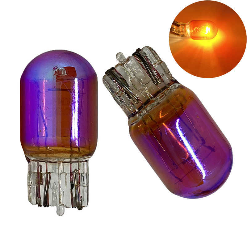 Nouveau T20 7443 7440 12 v 21 W Sidelight voiture ampoule halogène lampe voyant d'avertissement tournant auto Naturel Verre Diadème Chrome Ambre 5000 K