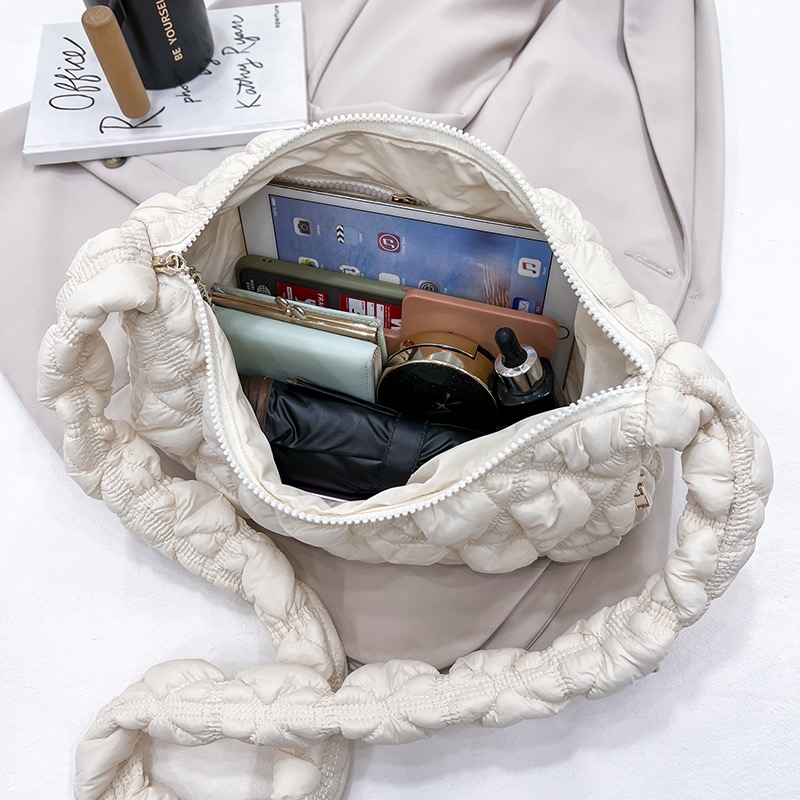 Mini Puffer Tote Bag Cloud Shoulder Bags for Women Wrinkle Quilted