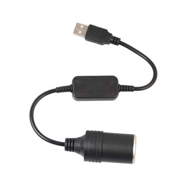 New Car Converter Adapter Wired Controller USB Port To 12V Cigarette Lighter Socket Female Power Cord for Xiaomi Power Bank DVR