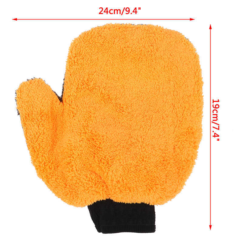 Nya biltvätthandskar Microfiber Coral Fleece Cleaning Wash Tools Tjock Torka tyg Auto Care Dubbel-ansikte Gly Cleaning Mitt