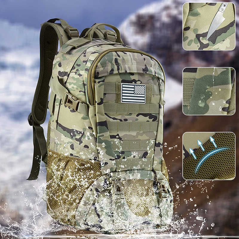 Confezioni zaino in spalla Nuovo 35l 1000d zaino militare tattico impermeabile a prova di nano impermeabile molle trekking pesca caccia arrampicata esercito borse da campeggio all'aperto P230510