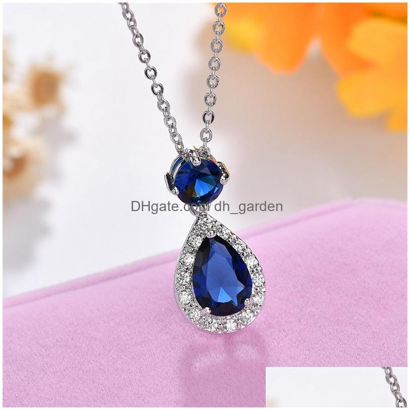 Oorbellen Ketting Traan Zirkonia Hanger Hoge kwaliteit Merk Waterdruppel Sieraden Cz Steen Dangle Ear Lever Dhgarden Dhwkd