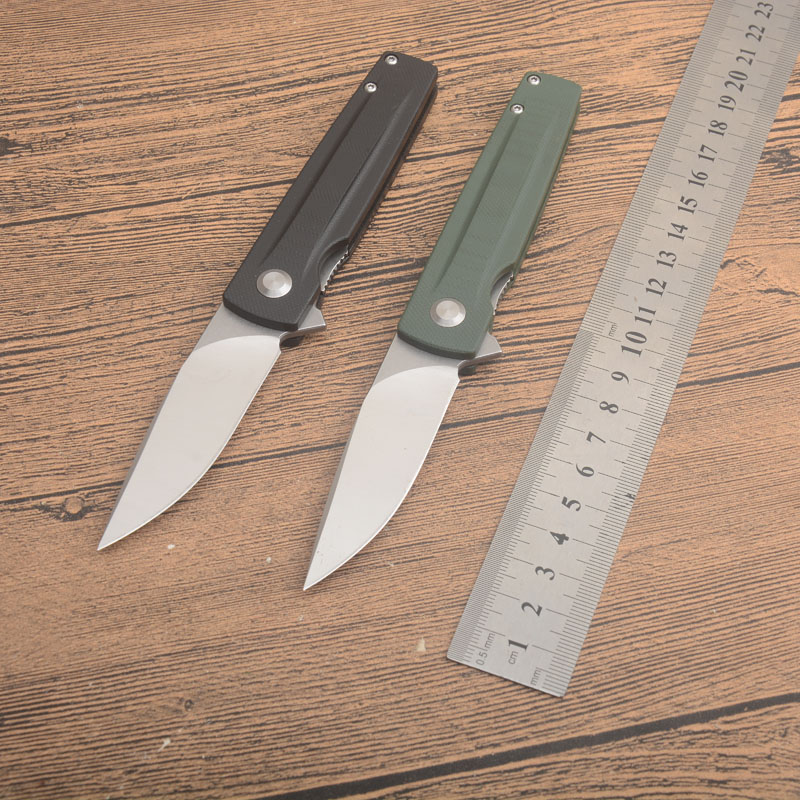 M6662 av hög kvalitet M662 Flipper Folding Knife D2 Satin Drop Point Blade G10 Handle Outdoor Ball Bearing Fast Open EDC Pocket Knives 2 Handle Colors