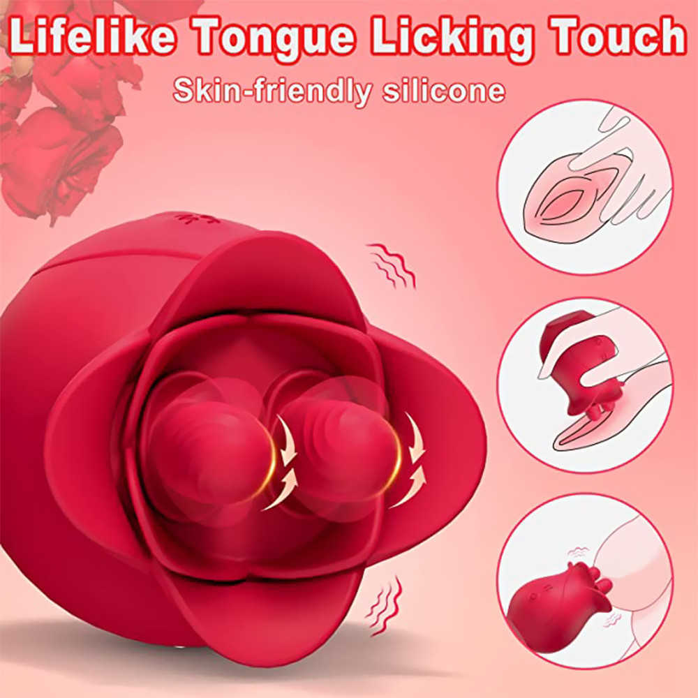 Rose Vibrator Nipple Clit Stimulator Female Masturbation 10 Speed Vibrating Vagina Nipples Massager Sex Toys for Women