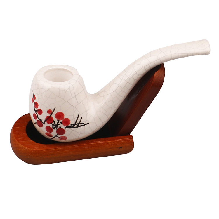 Smoking Pipes Hot selling 120mm ceramic pipe with hollow design, lightweight and not hot to hand ceramic pipe