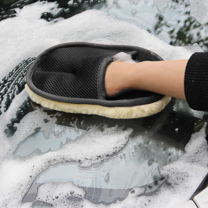 Nouveau voiture laine doux gants de lavage de voiture brosse de nettoyage moto laveuse produits d'entretien outils de nettoyage de voiture vernis de voiture