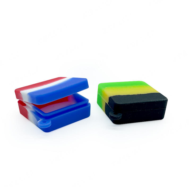 Accessoires personnels pas cher 5 ml 9 ml 26 ml récipient en silicone dab pots de stockage de rondelle de cire étui à clip en silicone coloré