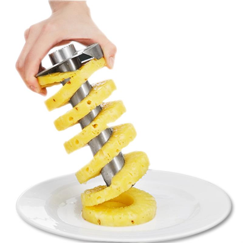 Großhandel Edelstahl Ananas Schäler Cutter Slicer Corer Peel Core Werkzeuge Obst Gemüse Messer Gadget Küche Spiralizer Werkzeug
