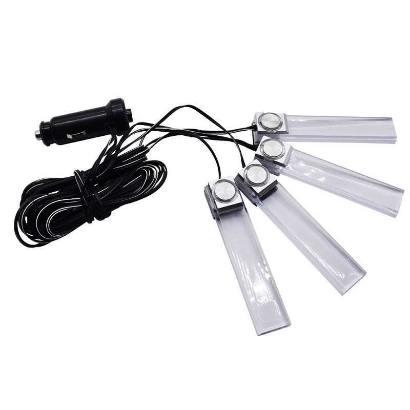 Yeni 4led araba otomatik iç atmosfer araba LED ışıklar zemin dekorasyon lambası açık mavi araba led ışıklar 12v ayak ışık ortam