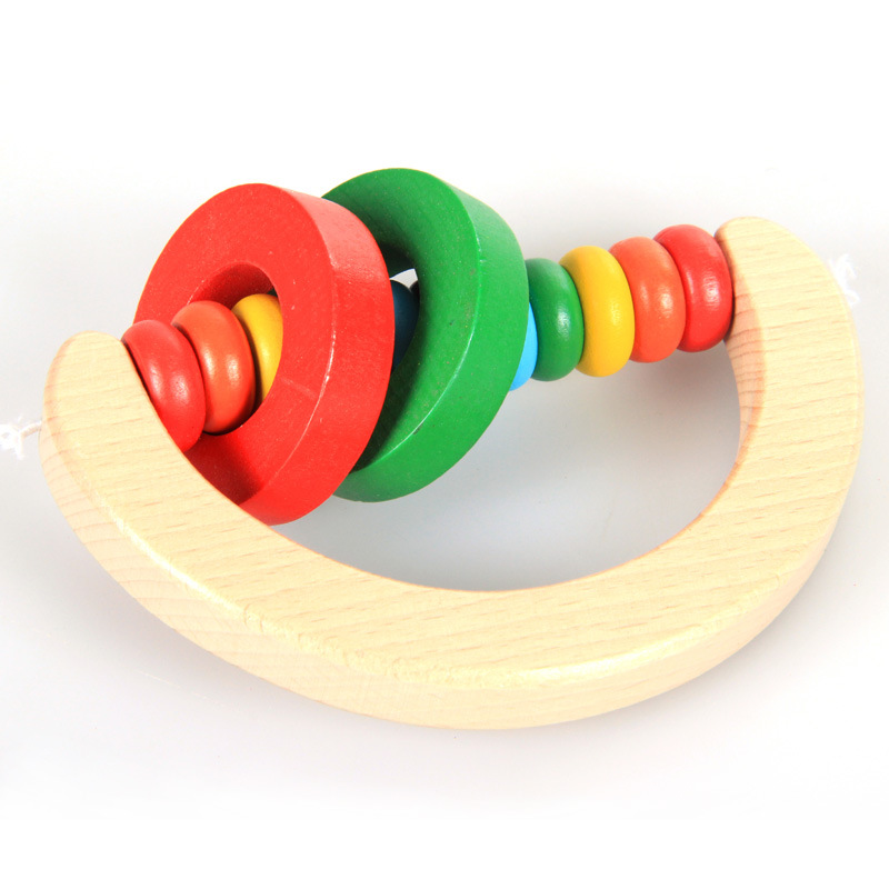 Brinquedo educativo para crianças chocalho sino de madeira handbell percussão instrumento musical para bebês brinquedos infantis