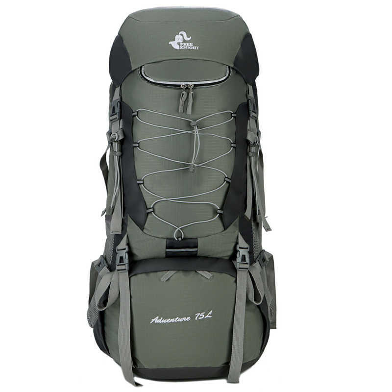 Knight 75L Outdoor 2023 Neuer großer Rucksack für Wandern, Camping, wasserabweisend, Trekking-Taschen, Rucksack mit Regenmantel, P230511