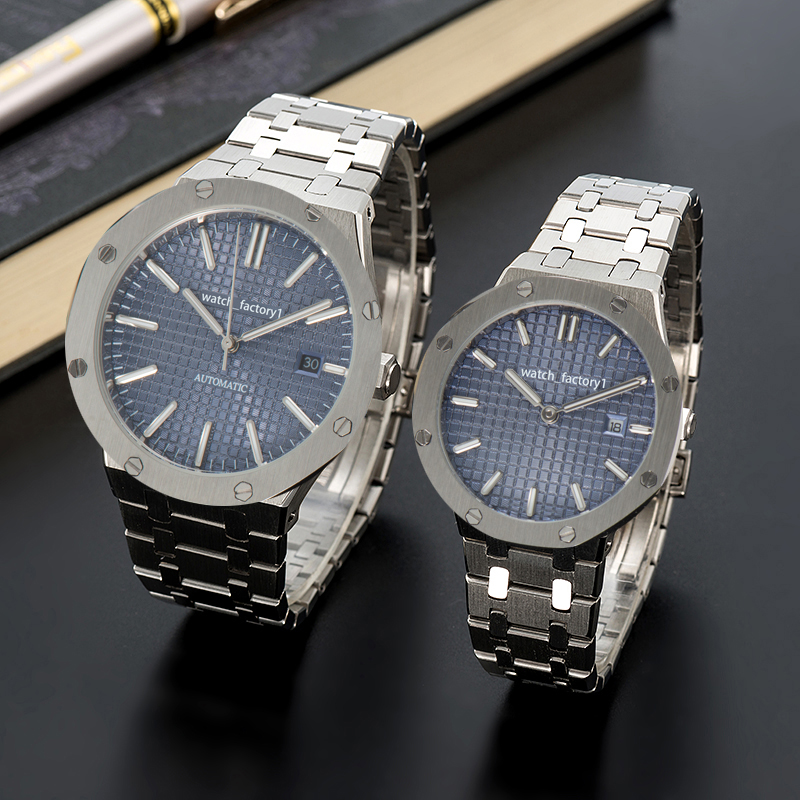 Bekijk ontwerper horloges heren en dames diamant multi-colour 904 roestvrij staal mechanisch kwarts waterdichte saffiermaat herenhorloge