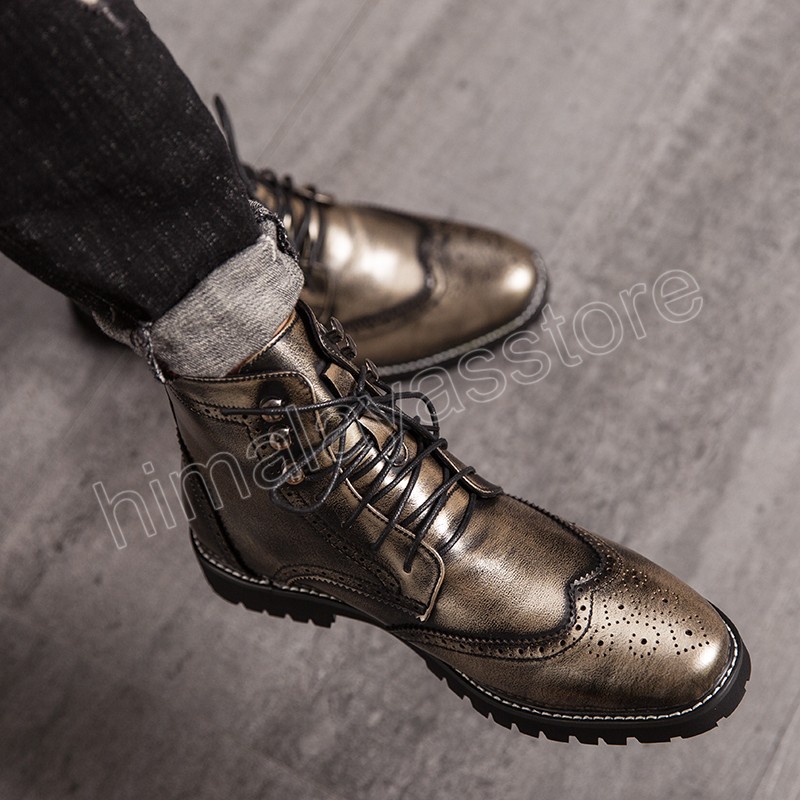 Stivali da uomo stile britannico Stivali casual firmati da uomo Mocassini di lusso Scarpe eleganti da cerimonia Stivali da uomo comodi