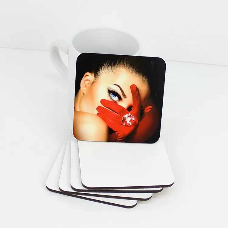 10*10cm Sublimation Coaster Wooden Blank Table Mats MDF Heat Insulation Thermal Transfer Cup Pads for DIY #22